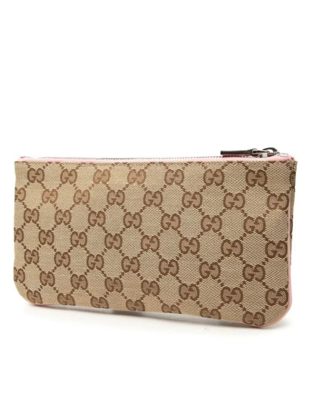 Gucci GG Canvas Zoo Parrot Pouch Beige Pink